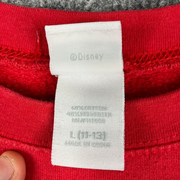 Disney Mickey Mouse Sweatshirt Adults Large Red Pullover Graphic Crewneck Casual - Picture 3 of 7